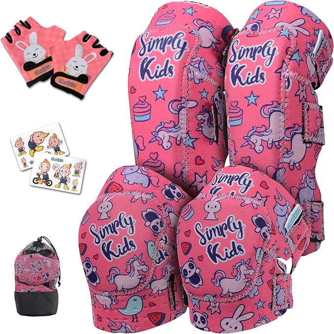 Soft-Style Kids Knee and Elbow Pads with Bike Gloves, Flexible Impact-Resistant Gear for Ages 2-11, Designed for Balance Bikes, Roller-Skating, and Skateboarding-StrideForce Fitness