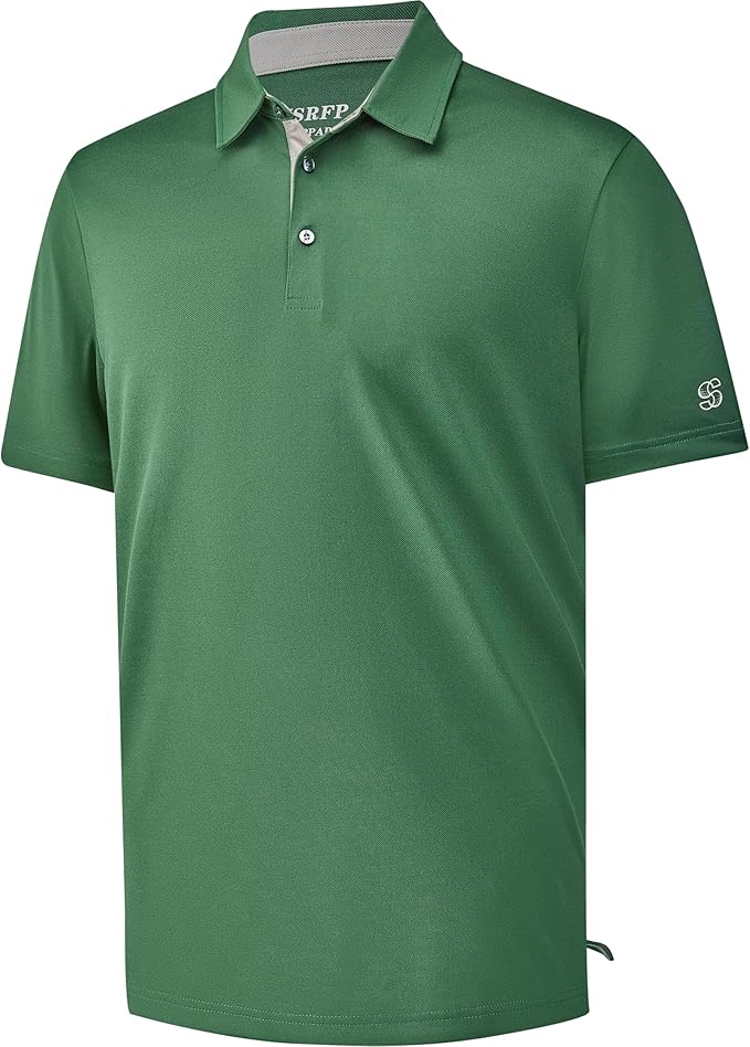 Mens Golf Shirt Short Sleeve Moisture Wicking Dry Fit Performance Solid Casual Pique Collared Golf Polo Shirts for Men-StrideForce Fitness