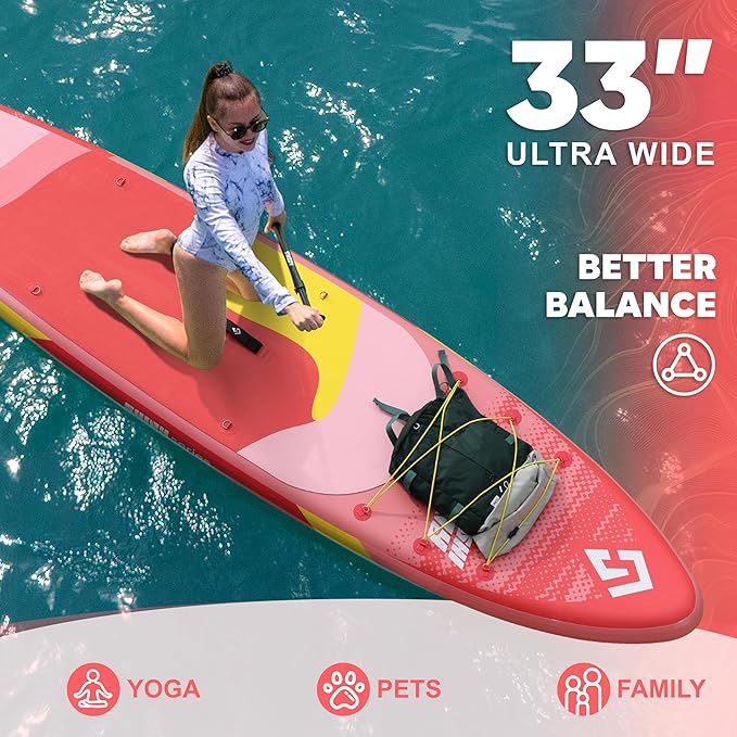 Starcity 11'*34"*6" Blow Up Paddle Board, Inflatable Paddle Board,Paddle Board,Spacious and Stable, Anti Slip and Easy to Operate, Large Size Suitable for Single Person/Family/Pet Use.-StrideForce Fitness