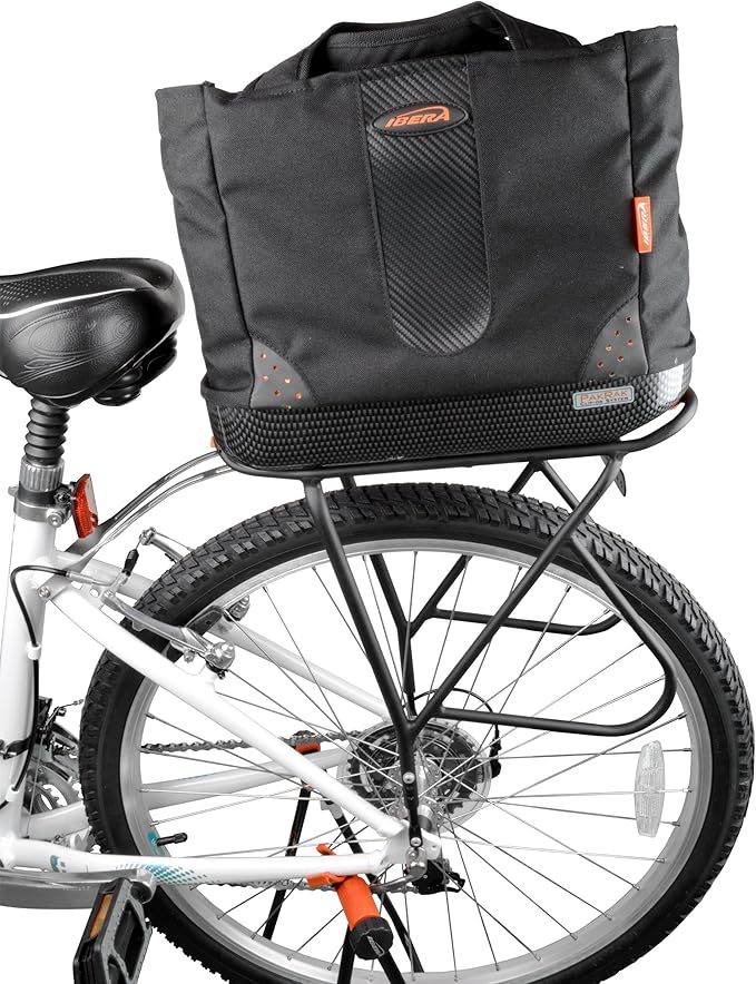 Ibera Bike Bag Insulated Cooler 16L - Clip-On Bike Rack Bag with Hard Base & Shoulder Straps - Fresh-Keeping & Reusable Grocery Bag - Bike Accessories for Adult Bikes - PAKRAK ONLY RACKS-StrideForce Fitness