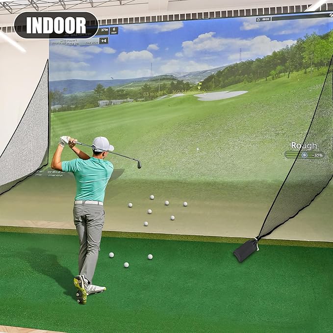 1/2PCS Golf Shank Net Attachment for Golf Hitting Nets with Sandbag, 7 * 7FT/7 * 10FT Golf Barrier Side Net,Golf Practice Hitting Net Barrier Net for Golf, Baseball, Hockey, Soccer (Black/Red-StrideForce Fitness