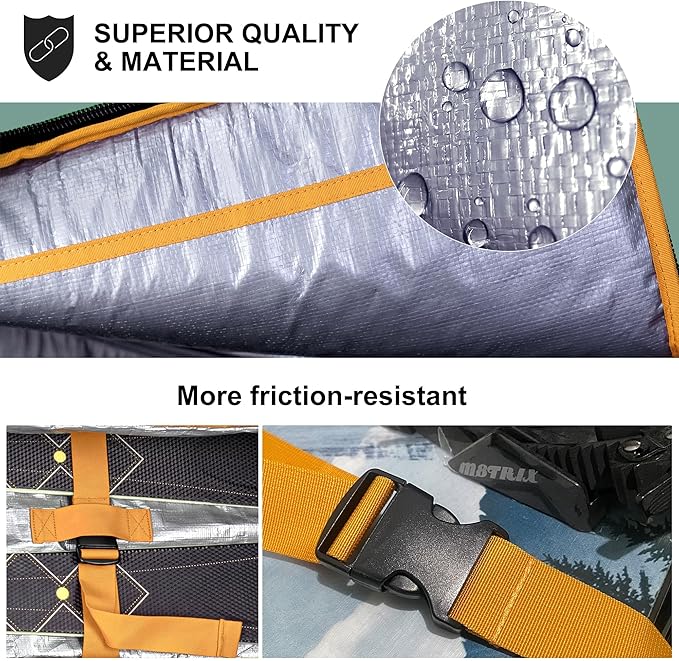 Unigear Snowboard Ski Bag for Air Travel, Reinforced Double Padded Snowboard Bag with EPE Dense, Water-Resistant and Durable up to 175cm Ski Snowboard Travel Bags for Flying-StrideForce Fitness