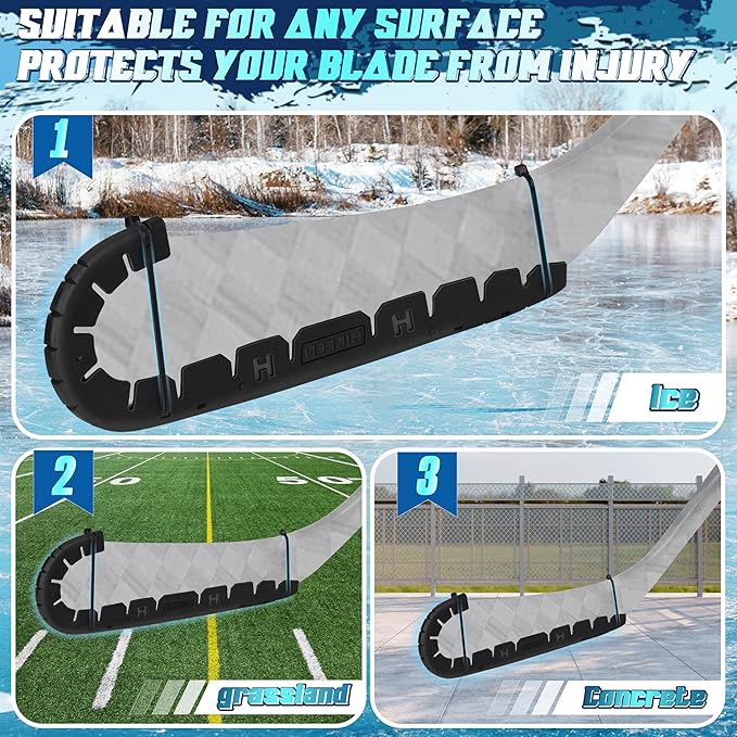 Hikeen Stick Blade Protector with 25 Wrap Ties,Wear-Resistant Hockey Blade Guard for Off Ice Training, Street Hockey, Universal Ice Hockey Traning Fit Kids, Intermediate, Senior Sticks-StrideForce Fitness