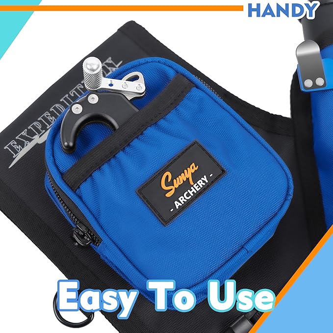 SUNYA Archery Hip Quiver for Arrows. Includes 3 Tubes Arrow Holder, Accessories Pockets and Waist Belt. Fit for Compound and Recurve Bow Practice.-StrideForce Fitness