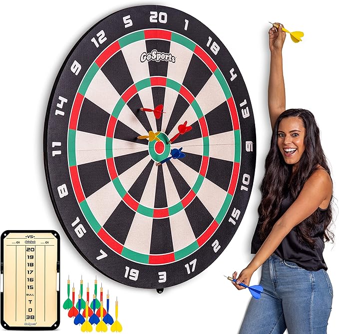 GoSports Giant 3 ft or 4 ft Cork Dartboards - Includes 12 Giant Darts and Scoreboard - New Fun Twist on Darts-StrideForce Fitness