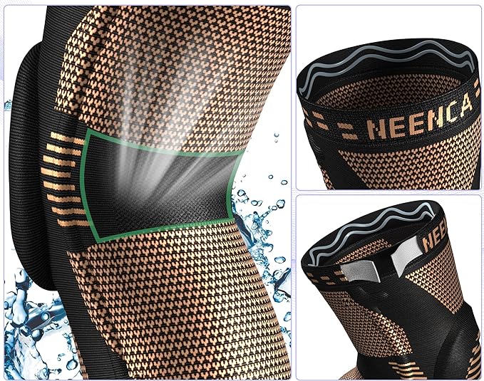 NEENCA Professional Knee Brace for Pain Relief, Medical Knee Support with Patella Pad & Side Stabilizers, Compression Knee Sleeve for Meniscus Tear, ACL, Joint Pain, Runner, Workout - FSA/HSA APPROVED