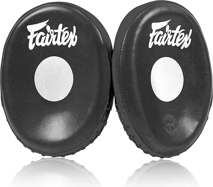 Fairtex FMV15 Muay Thai Boxing Focus Punch Mitts | Premium Syntek Leather Boxing Mitts-Lightweight & Durable Microfiber | Curved Design for Precision, Shock Absorbent & Enhanced Accuracy-StrideForce Fitness