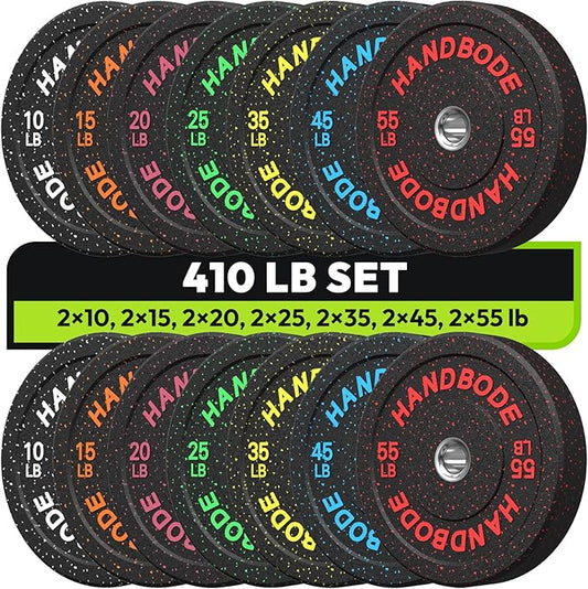 2-Inch Bumper Plates High Bounce, Olympic Weight Plate Set 45/100/160/190/260/300lb, Barbell Weight Plates Set for Home Gym, Colored Weights Rubber Strength Training Plate for Weight Lifting-StrideForce Fitness