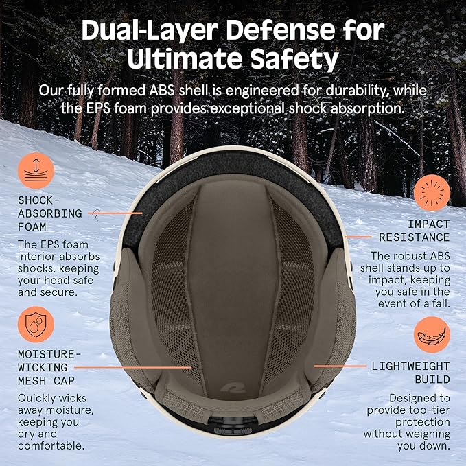 Retrospec Comstock Ski Helmet - Snowboard Helmet for Adults & Youth - Adjustable Fit Snow Helmet with Protective Shell and Breathable Vents for Men, Women, Boys & Girls-StrideForce Fitness