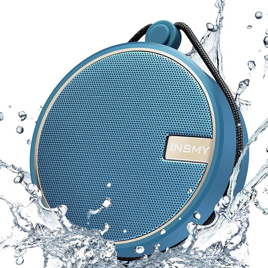 INSMY C12 IPX7 Waterproof Shower Bluetooth Speaker, Portable Small Speaker, Speakers Bluetooth Wireless Loud Clear Sound Support TF CSuard ction Cup for Outdoor Kayak Canoe Beach Gift (Navy)-StrideForce Fitness
