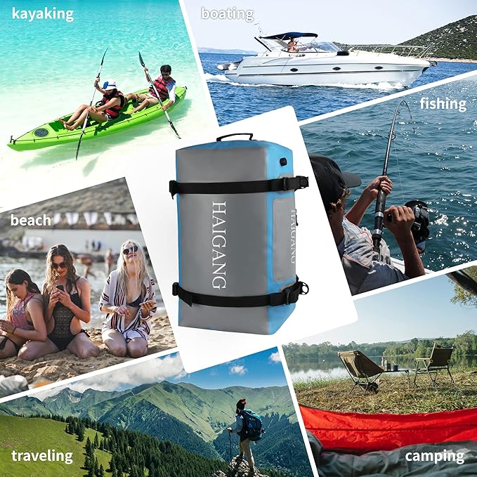 110L Waterproof Duffel Bag Travel Dry Bag, Large Capacity, Adjustable Thickened Straps and Handles, Zip Closure, Air Valve, Fully Waterproof, Perfect for Boating, Rafting, Motorcycle Kayaking-StrideForce Fitness