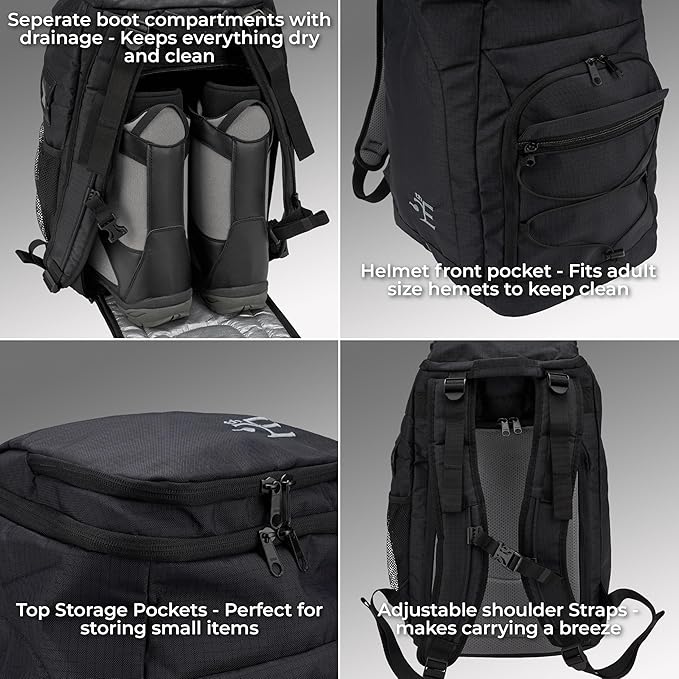 5th Element 60L Boot Bag Backpack for Ski, Snowboard, Skates, Travel & Accessories-StrideForce Fitness