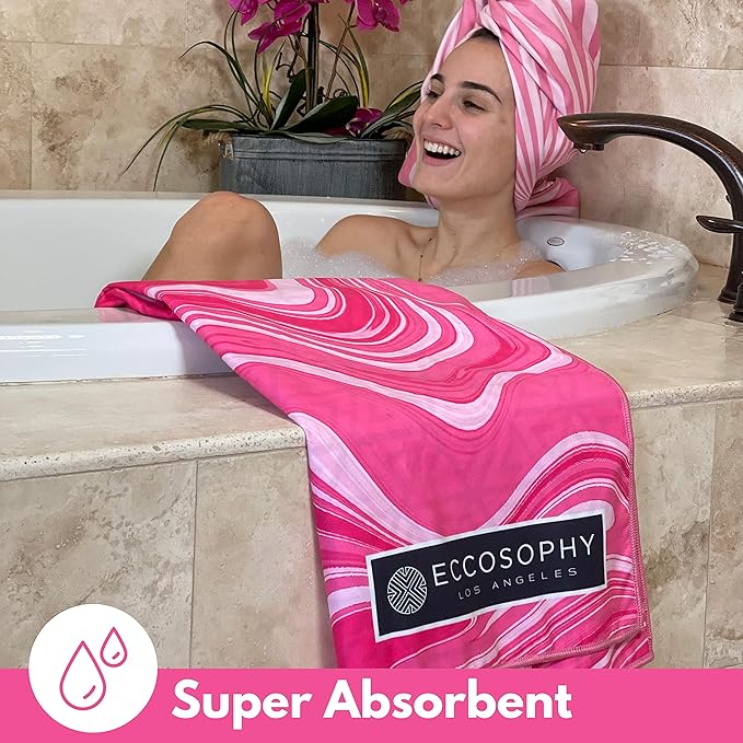 ECCOSOPHY Microfiber Beach Towel - Sand Free Towels are Quick Dry, Light Weight, Super Absorbent - Perfect Pool, Travel, Cruise, Camping Essentials - Oversized Extra Large for Adults 71x35 in-StrideForce Fitness