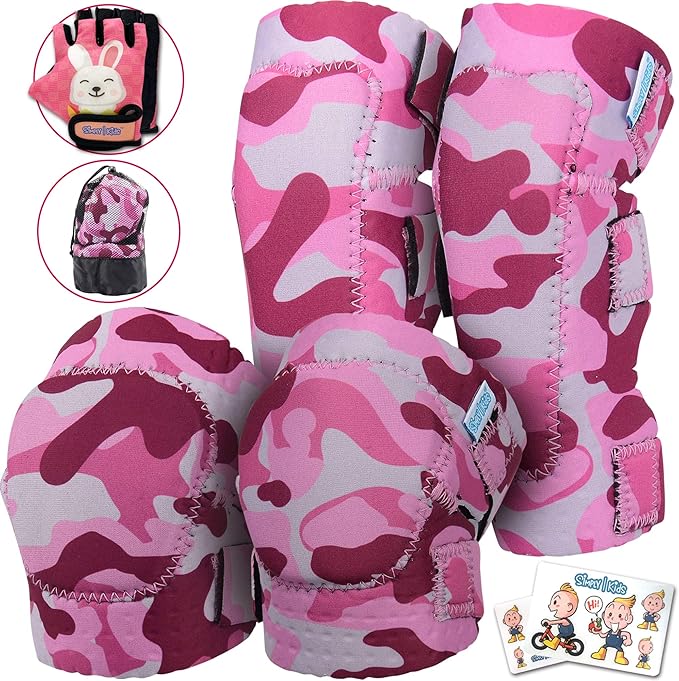 Soft-Style Kids Knee and Elbow Pads with Bike Gloves, Flexible Impact-Resistant Gear for Ages 2-11, Designed for Balance Bikes, Roller-Skating, and Skateboarding-StrideForce Fitness