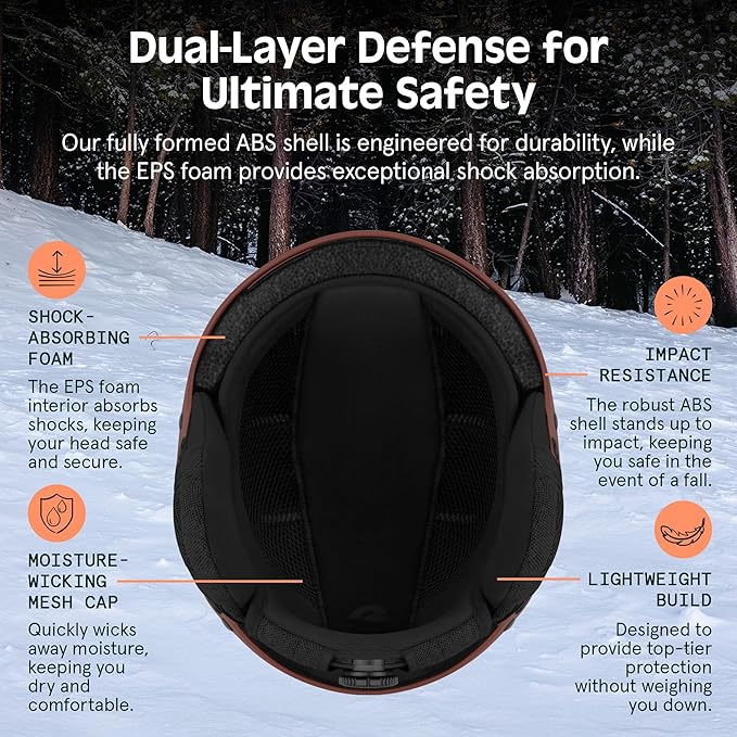 Retrospec Comstock Ski Helmet - Snowboard Helmet for Adults & Youth - Adjustable Fit Snow Helmet with Protective Shell and Breathable Vents for Men, Women, Boys & Girls-StrideForce Fitness