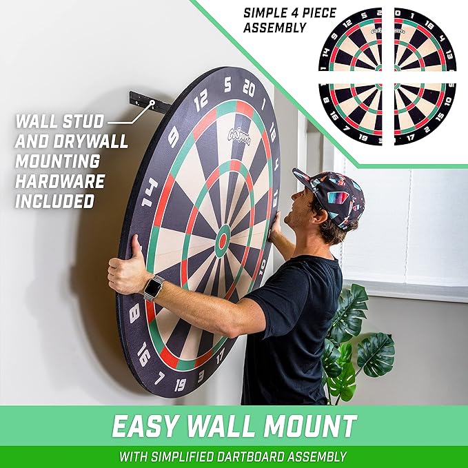 GoSports Giant 3 ft or 4 ft Cork Dartboards - Includes 12 Giant Darts and Scoreboard - New Fun Twist on Darts-StrideForce Fitness
