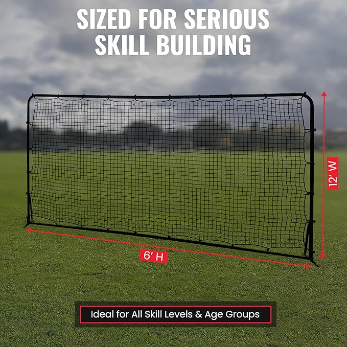 Trigon Sports Soccer Rebounder Net, 6’ x 12’ Bounce Back Net Soccer Goals for Backyard, Easy Setup, Kick Back Trainer for Passing, Ball Control & Volley Practice for Kids, Teens & Adults-StrideForce Fitness