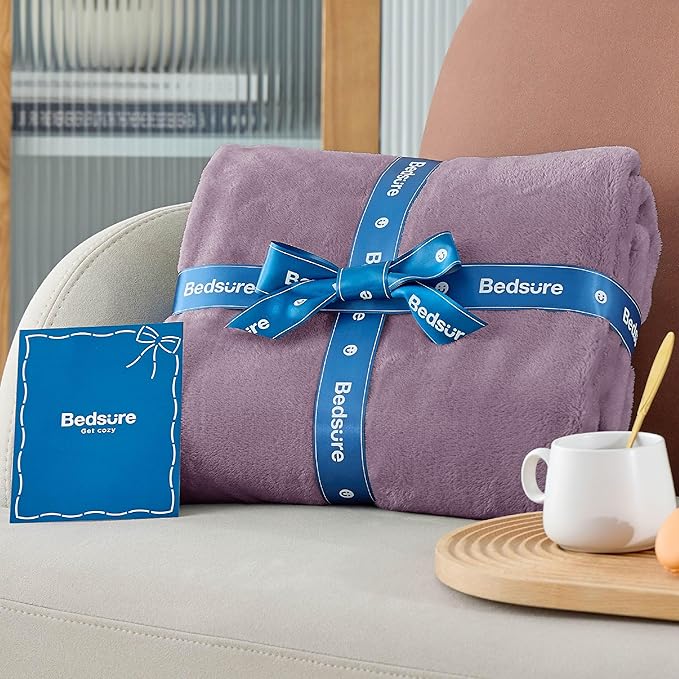 Bedsure Fleece King Size Blankets for Bed Fog Purple - Soft Lightweight Plush Cozy Fuzzy Luxury Microfiber, 108x90 inches-StrideForce Fitness