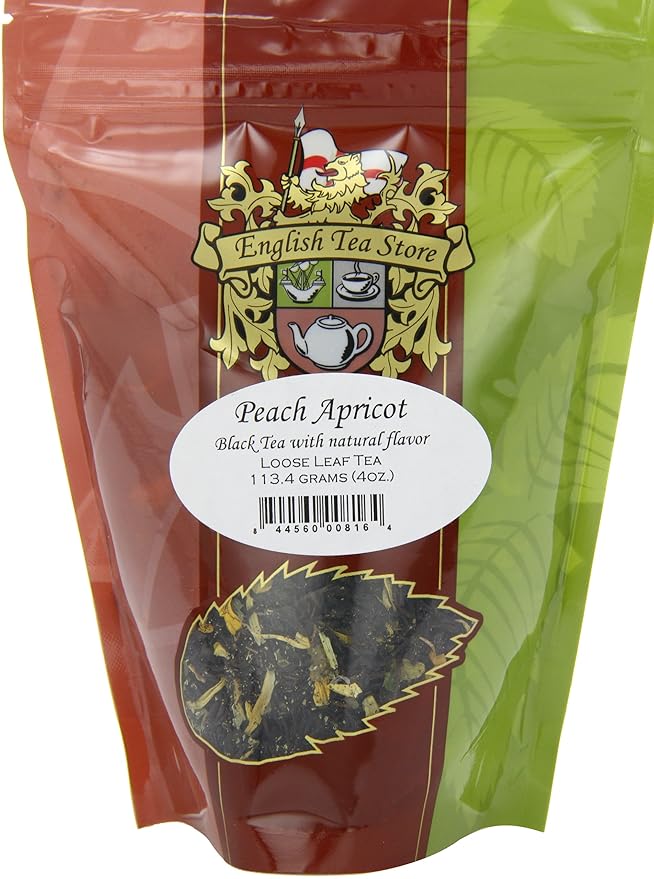 Peach Apricot Loose Leaf Pouches - 4oz | Fruity Black Blend with Natural Flavors | Ceylon High Grown | Sweet Peach & Apricot Aroma | Resealable Pouch | Brew Hot or Iced-StrideForce Fitness