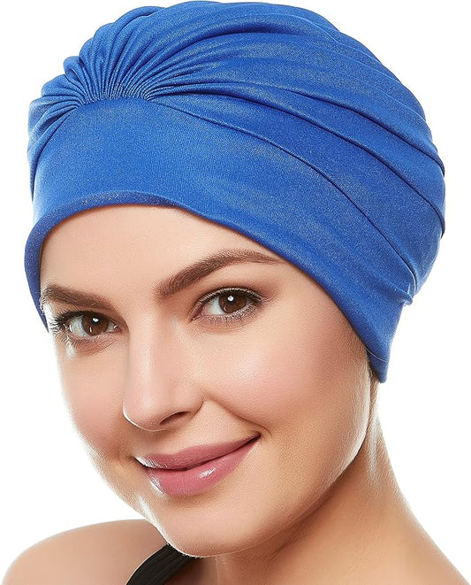 BEEMO Swim Caps for Women Swimming Turban Polyester Latex Lined Pleated for Ladies-StrideForce Fitness