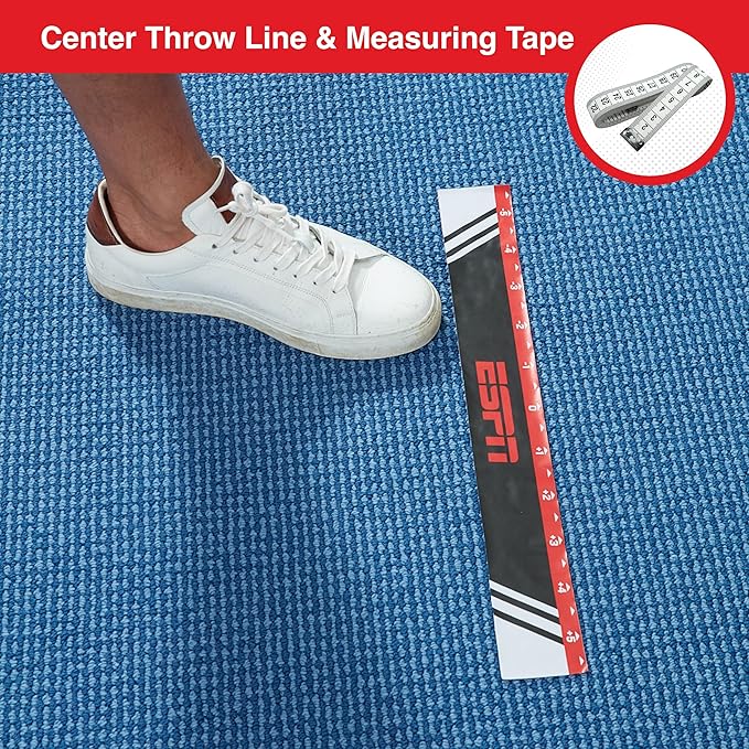 ESPN Dart Board Includes 6 Steel Tip Darts, Bristle Dartboard with Radial Spider Wire and Staple Free Bullseye, Ideal Party Games for Adults-StrideForce Fitness