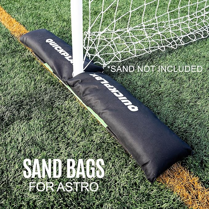 QUICKPLAY Pro Alu Training Frame - Flat Soccer Goal - Double-Sided Design - Durable Aluminum Construction - Base and Ground Stake for Multi-Surface - Available 2 Sizes Full Size Goal-StrideForce Fitness