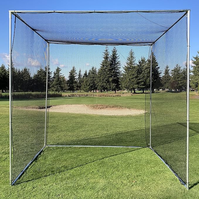 LFS 10x10x10 ft Golf Practice Cage Net – Durable Knotless Nylon – Frame Not Included-StrideForce Fitness
