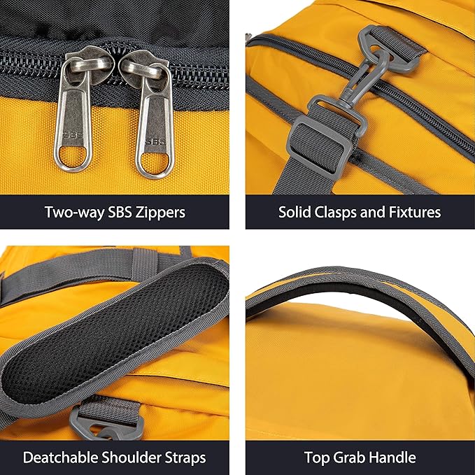 Ubon Large Duffel Bag Weekender Bags with Shoe Compartments 4-Way Sports Gym Backpack with Padded Straps Camping Traveling Duffle Bag-StrideForce Fitness