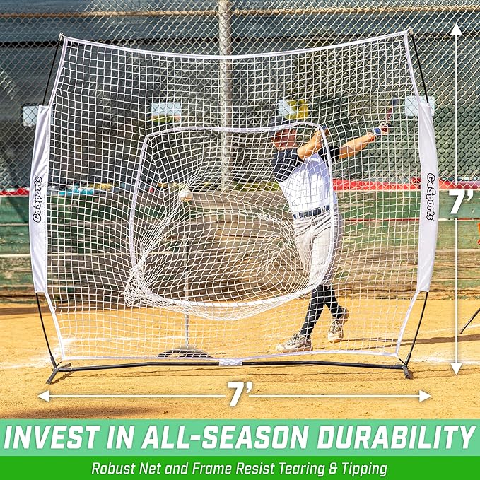 GoSportsGoSports Team Tone 7' x 7' Baseball & Softball Practice Hitting & Pitching Nets in Team Colors-StrideForce Fitness