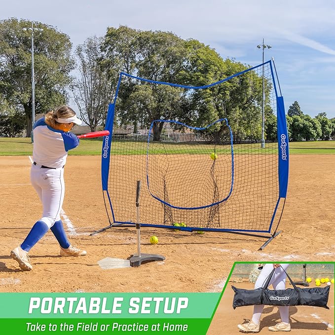 GoSportsGoSports Team Tone 7' x 7' Baseball & Softball Practice Hitting & Pitching Nets in Team Colors-StrideForce Fitness
