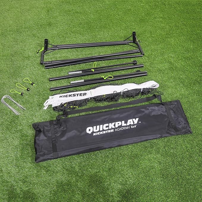QUICKPLAY Kickster Soccer Goal Range – Ultra Portable | Quick and Easy Set Up | Includes Net and Carry Bag | Available in 7 Sizes | Backyard Soccer Net for Kids & Adults [Single Goal]-StrideForce Fitness