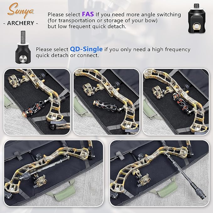 SUNYA Archery Bow Stabilizer for Compound Bow, Carbon Fiber Body Flexible Core, Damping System and Weights Kit, 8",10",12" 15" in Expedition Series-StrideForce Fitness