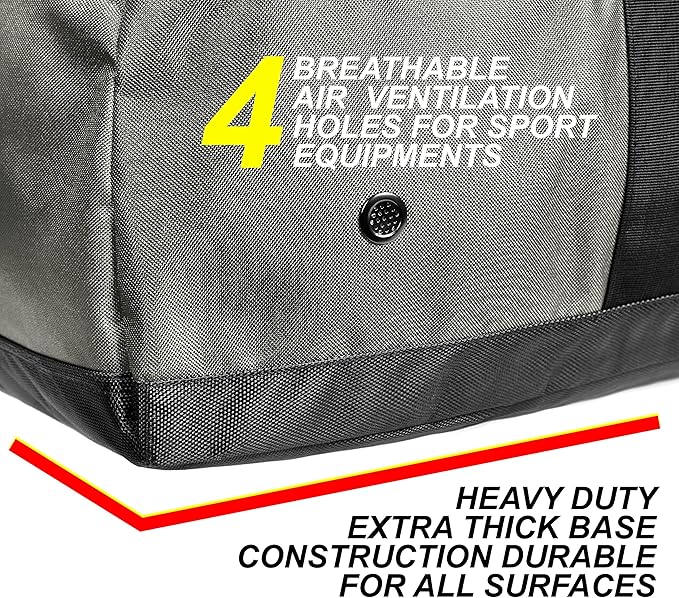 Fitdom 132L 36" Heavy Duty Extra Large Sports Gym Equipment Travel Duffel Bag W/Adjustable Shoulder & Compression Straps. Perfect for Soccer Baseball Basketball Hockey Football Team Coaches & More-StrideForce Fitness