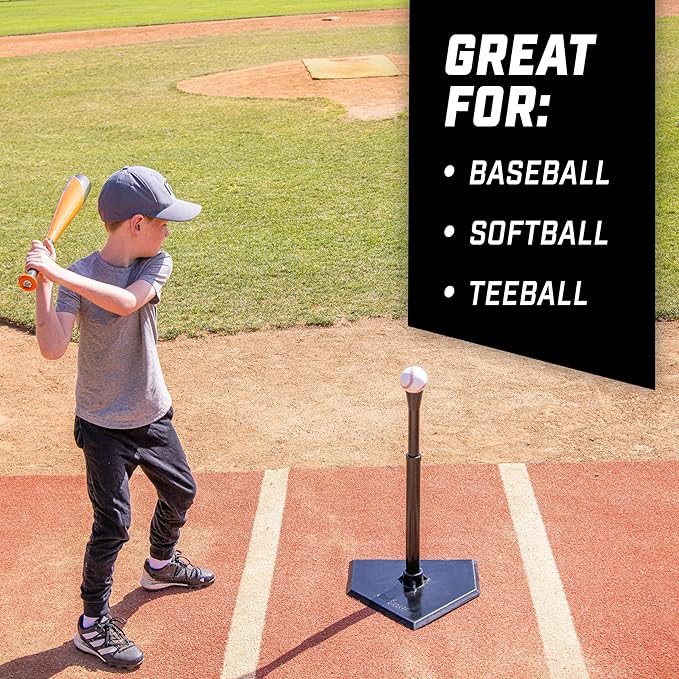 GoSports Baseball & Softball Batting Tees - Choose Jr. or Standard - Adjustable Rubber Hitting Tee-StrideForce Fitness