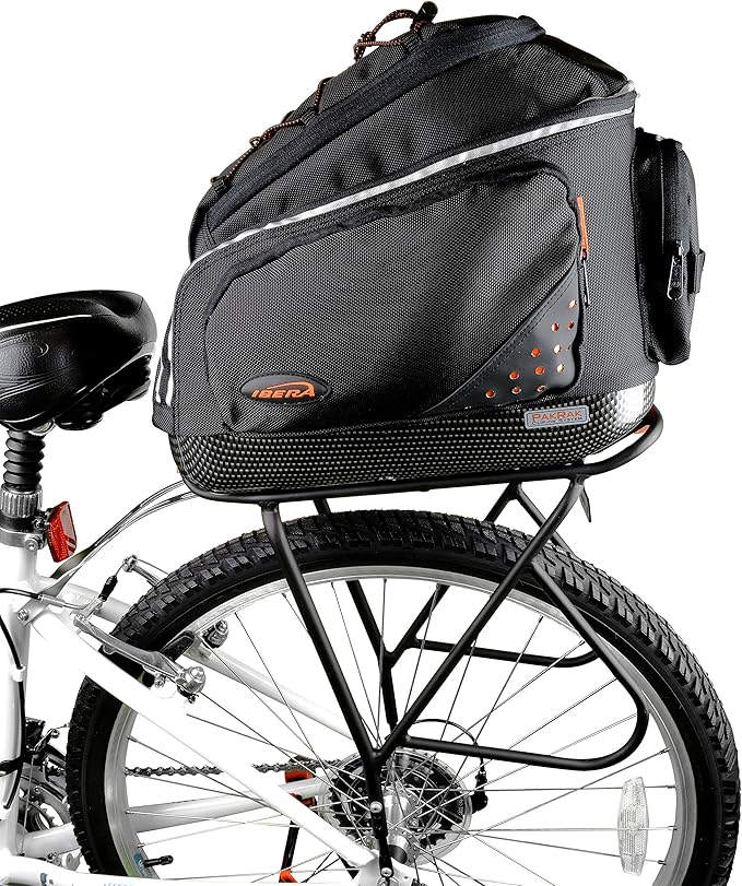 Ibera PakRak Touring Bicycle Seatpost/Disc/Non/Disc Rack and Quick Release Bag-StrideForce Fitness