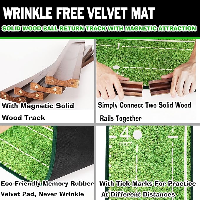 Putting Green Indoor Mat Outdoor Golf Putting Mat with Automatic Ball Return - Ideal for Home, Office, and Outdoor Use-StrideForce Fitness