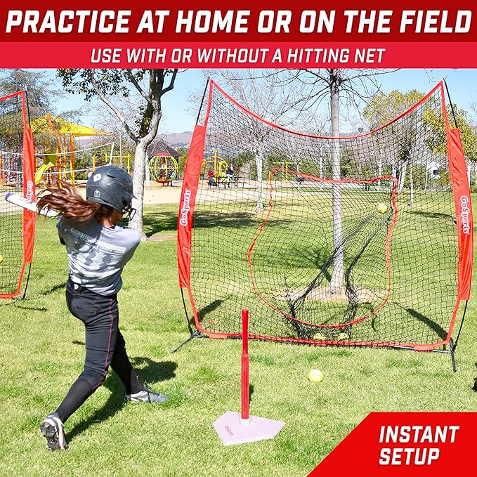 GoSports Baseball & Softball Batting Tees - Choose Jr. or Standard - Adjustable Rubber Hitting Tee-StrideForce Fitness