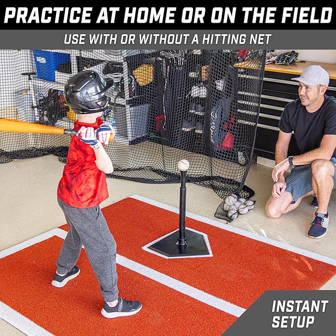 GoSports Baseball & Softball Batting Tees - Choose Jr. or Standard - Adjustable Rubber Hitting Tee-StrideForce Fitness