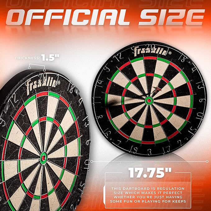 Franklin Sports Professional Dartboard - 18" Regulation Size-StrideForce Fitness