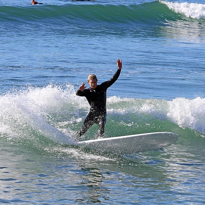 Epoxy Fiberglass Surfboard | High-Performance & Fun Single Fin Longboard Surfboard for All Wave Conditions | 8'0 | 9'0-StrideForce Fitness