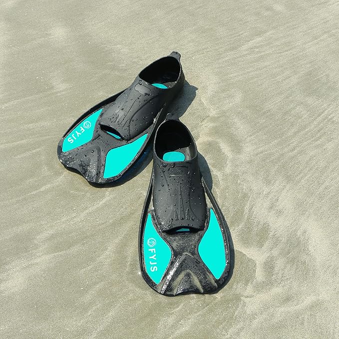 FYJS Short Swim Fins with Comfortable Full Foot Pocket Travel-Size for Snorkeling and Scuba Diving-StrideForce Fitness