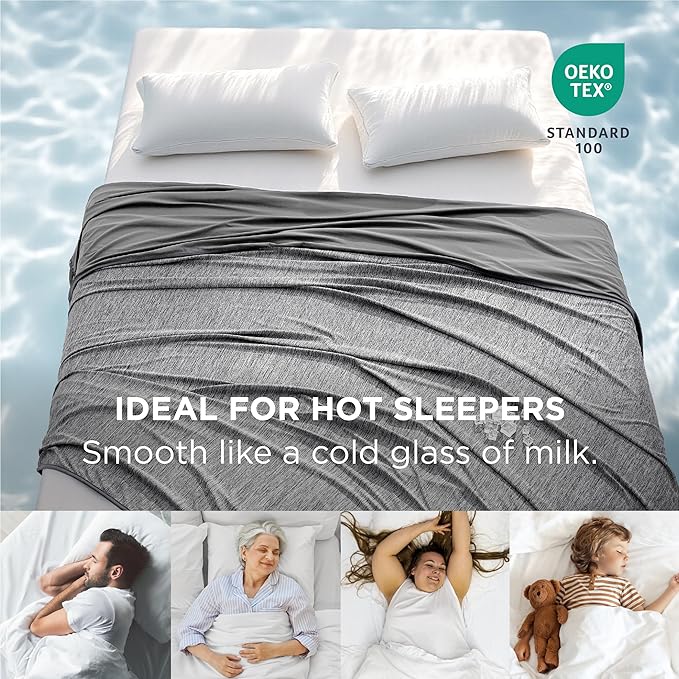 Bedsure Summer Cooling Blanket King Size for Hot Sleepers with Sports Mesh Design, Arc-Chill Q-Max 0.4 Lightweight Breathable Ice Cold Blanket for Night Sweats, 108 x 90 Inches, Mesh Grey-StrideForce Fitness