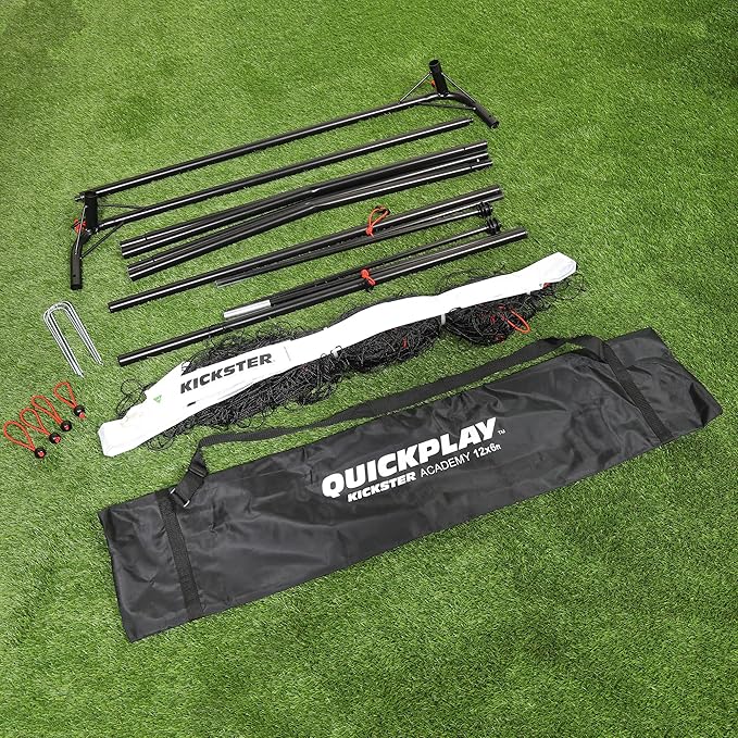 QUICKPLAY Kickster Soccer Goal Range – Ultra Portable | Quick and Easy Set Up | Includes Net and Carry Bag | Available in 7 Sizes | Backyard Soccer Net for Kids & Adults [Single Goal]-StrideForce Fitness