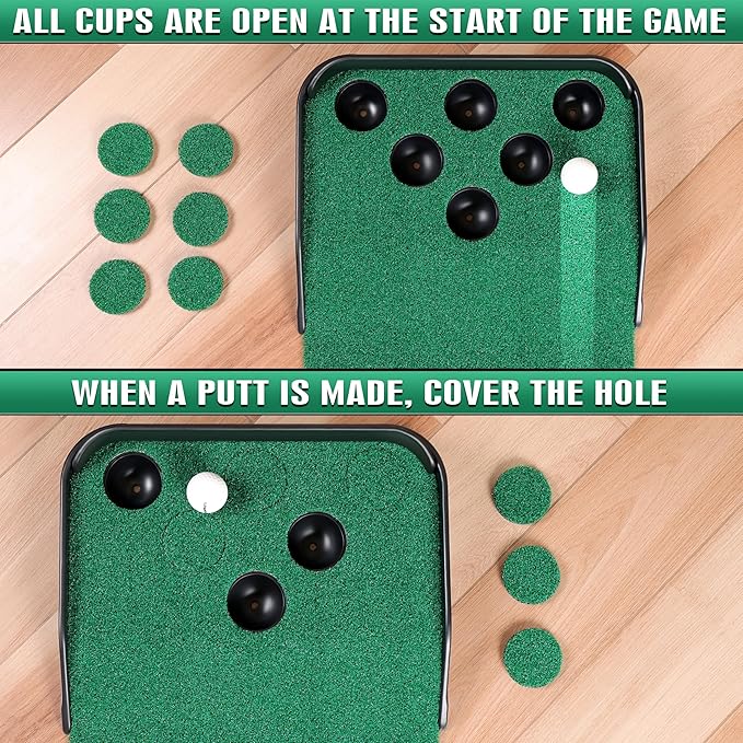 CHAMPKEY Golf Putting Green Indoor - Advanced Guides Golf Putting Mat - Enhance Putting Accuracy and Challenge-StrideForce Fitness