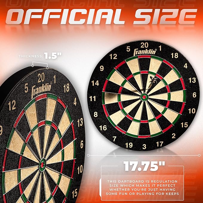 Franklin Sports Professional Dartboard - 18" Regulation Size-StrideForce Fitness