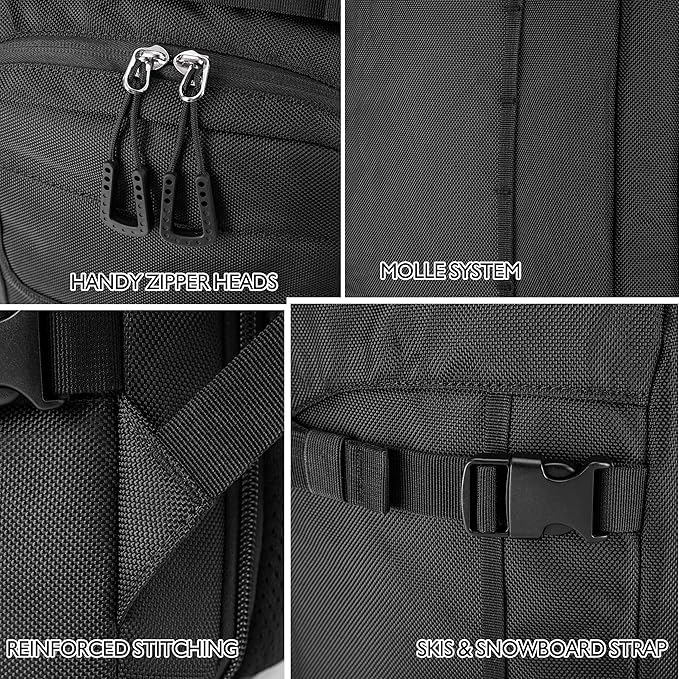 Unigear Ski Boot Bag Backpack for Helmet 50L/70L, Goggles, Gloves, Skis, Snowboard & Accessories (Black)-StrideForce Fitness