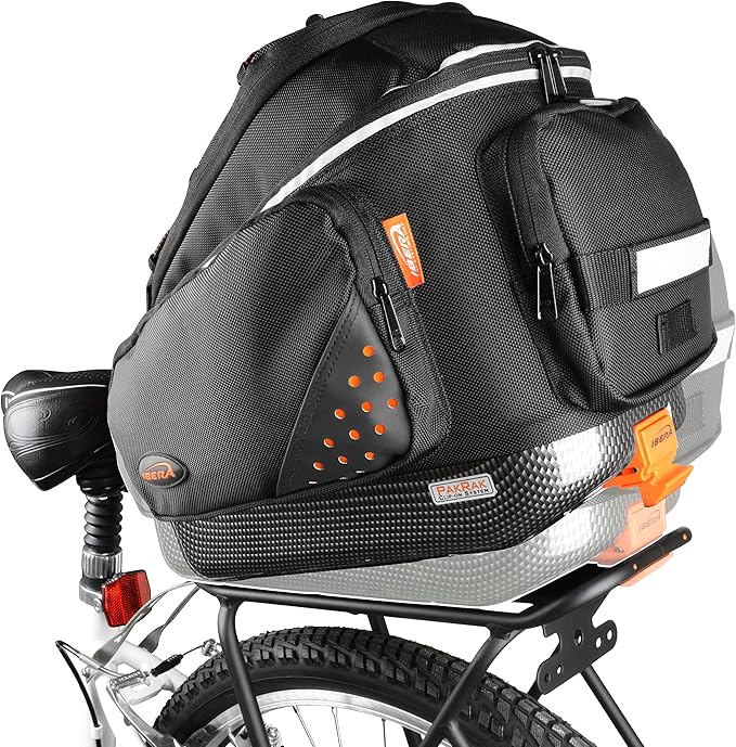 Ibera PakRak Touring Bicycle Seatpost/Disc/Non/Disc Rack and Quick Release Bag-StrideForce Fitness