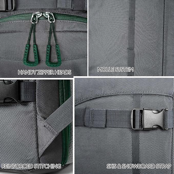 Unigear Ski Boot Bag Backpack for Helmet 50L/70L, Goggles, Gloves, Skis, Snowboard & Accessories (Gray)-StrideForce Fitness