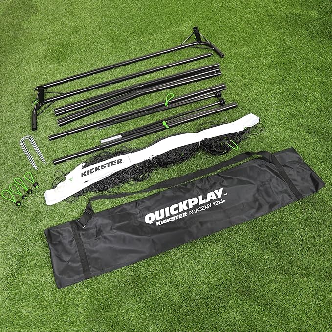 QUICKPLAY Kickster Soccer Goal Range – Ultra Portable | Quick and Easy Set Up | Includes Net and Carry Bag | Available in 7 Sizes | Backyard Soccer Net for Kids & Adults [Single Goal]-StrideForce Fitness